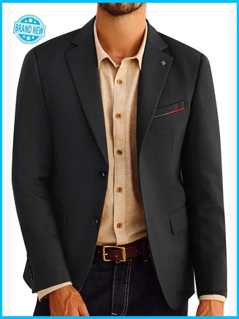 Lightweight Sport Coat Blazer Modern Fitted Two Button Notch Lapel Removable